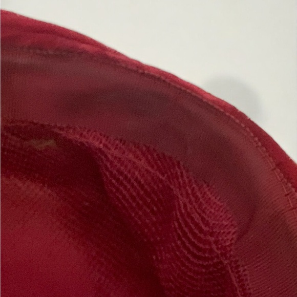 1960s Cherry Red Vintage Velvet Turban Hat with Jewel Accent - Picture 10 of 12